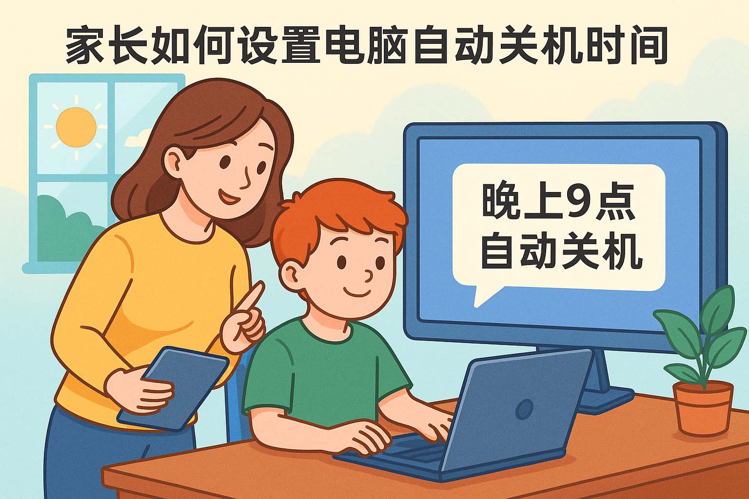 家长如何设置电脑自动关机时间